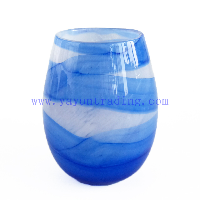 New Design Shiny Egg Shaped Glass Candle Jars Luxury Candle Vessels