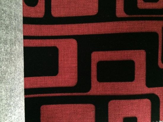Red and Black Woven Linen Fabric for Sofa and Furniture