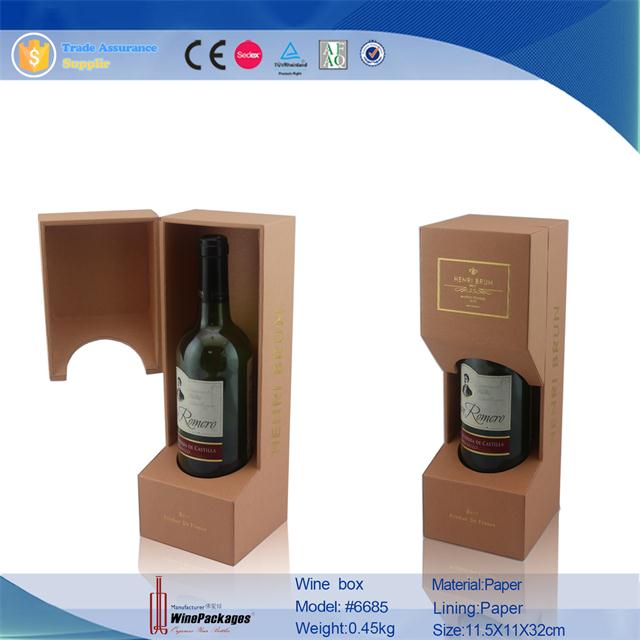 High quality single bottle paper wine box