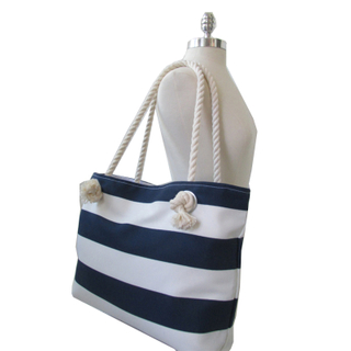 Striped Nautical Design Beach Shopping Shoulder Bag