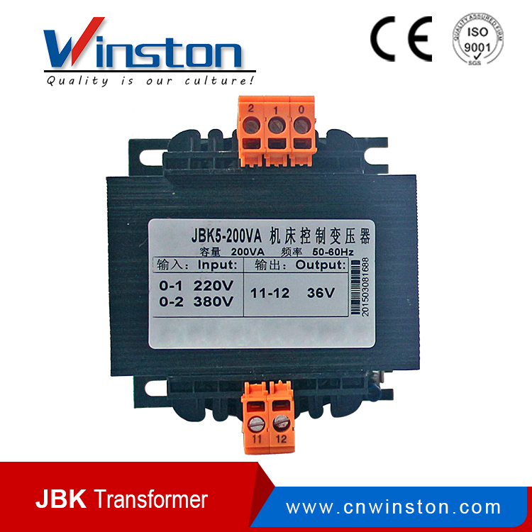 JBK5-200 200VA Tipo de instrumento monofásico 380VAC 220VAC Transformador de entrada