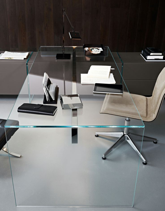 Modern Designed Acrylic Glass Executive Office Table Transparent Center