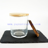 Wholesale cheap price best selling wooden lids with 12oz clear glass candle jar
