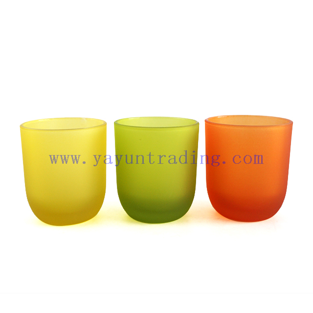 6oz 180ml Multi Color Empty Frosted Glass Candle Holders