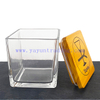 Square Candle Holders Creative Glass Jars for Candle Making with Sealed Wooden Lids