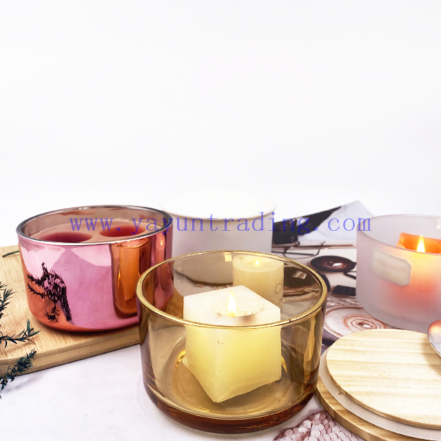 Luxury Big Size Container White Empty Frosted Glass Candle Jars For Candle Making