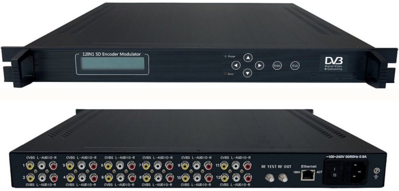 Modulador de codificador SD HP4134A 12 en 1 DVB-C MEPG2/H.264