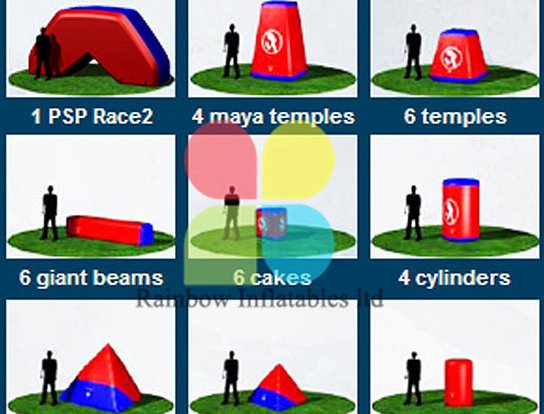 RB50031（customized）Inflatable giant outdoor paintball bunkers for sale