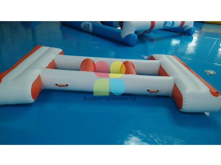 Inflatable long Floating island water park games hot sale RB32077