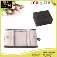 Black Cardboard Core White Velvet Inside Snap Jewelry Box