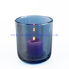 Custom Empty Glossy Gray Glass Candle Holder for Decor With Ceramic Lid