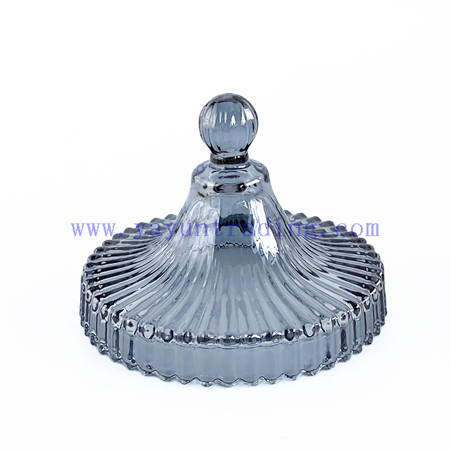 Luxury Empty Electroplated Dome Glass Candle Jars with Lid Wholesale