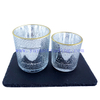 Various Volume Empty Electroplated Silver Mercury Glass Candle Cup with Gold Rim
