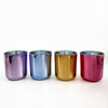 16oz luxury electroplating empty glass candle jar for home decorative