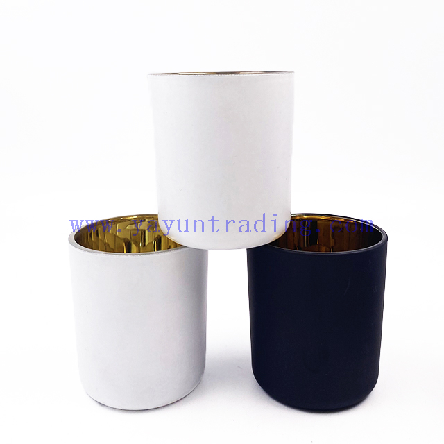 12oz Wholesale Luxury Electroplated Recycled Glass Candle Jars with Lids Gift Boxes