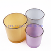 Custom Colors Glossy Empty Colorful Container Glass Candle Jar with Gold/Silver Rim
