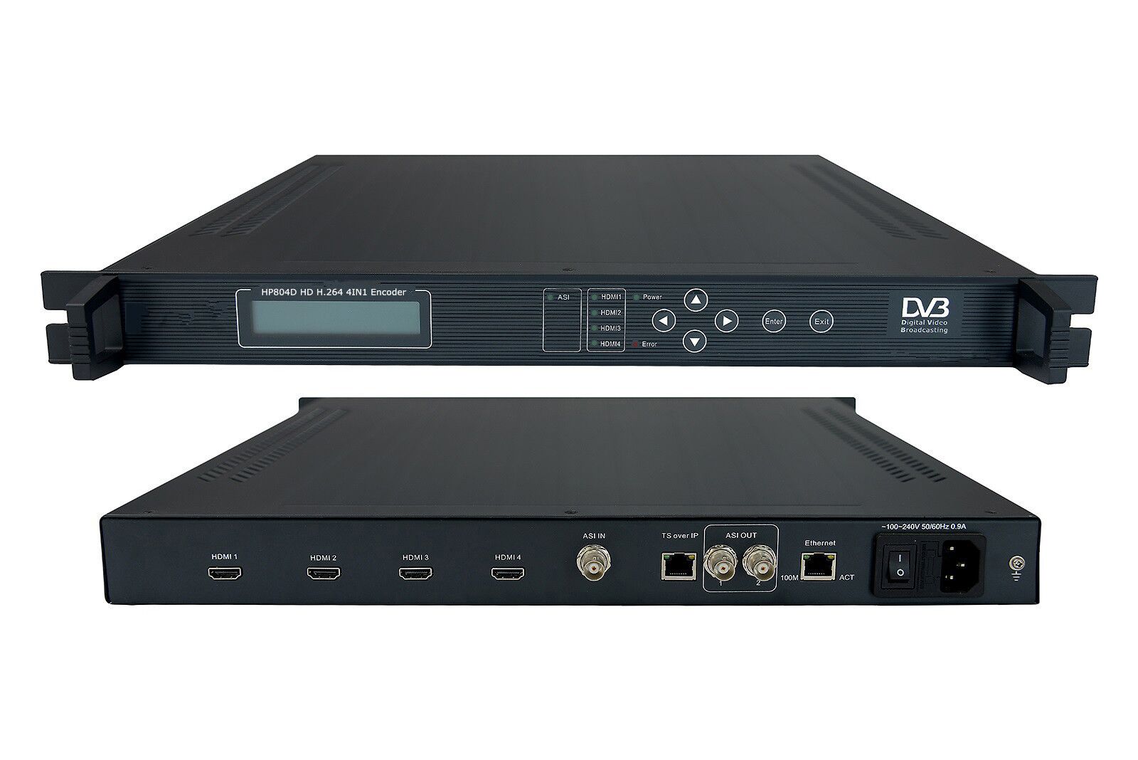 Codificador HDMI HP804D 4 en 1 H. 264 con 4 entradas HDMI y salida IP