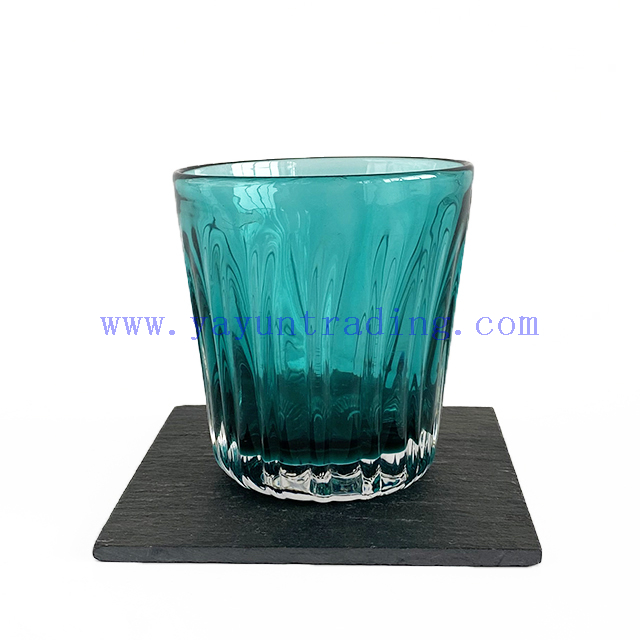 Handmade Glass Votive Candle Holders Horn Shape Candle Jars for Home Decoration