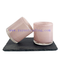 Wholesale Glass Candle Jars Handmade Pink Candle Vessels