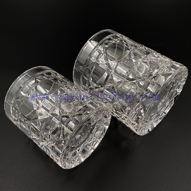 High White Crystal Carved Cocktail Glass Cup Unique Design Transparent Handmade Tumblers