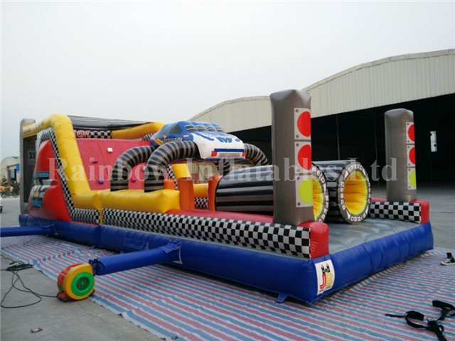RB5066(12x3.7x4m) Inflatable Race Car Obstacle Course For Sale