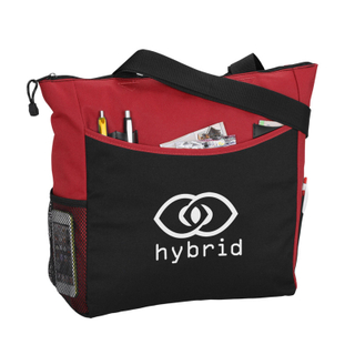 Double Pocket Zippered Tote Bag