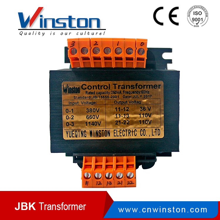 Transformador de potencia de control monofásico JBK5-250VA ampliamente utilizado