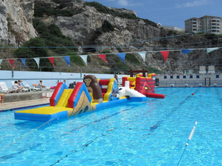 Commercial Inflatable Aqua Run Water Floating Obstacle Game