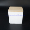 6*6cm Classic matte black white clear square glass candle jar daily decorative glass candle holder with wood lid