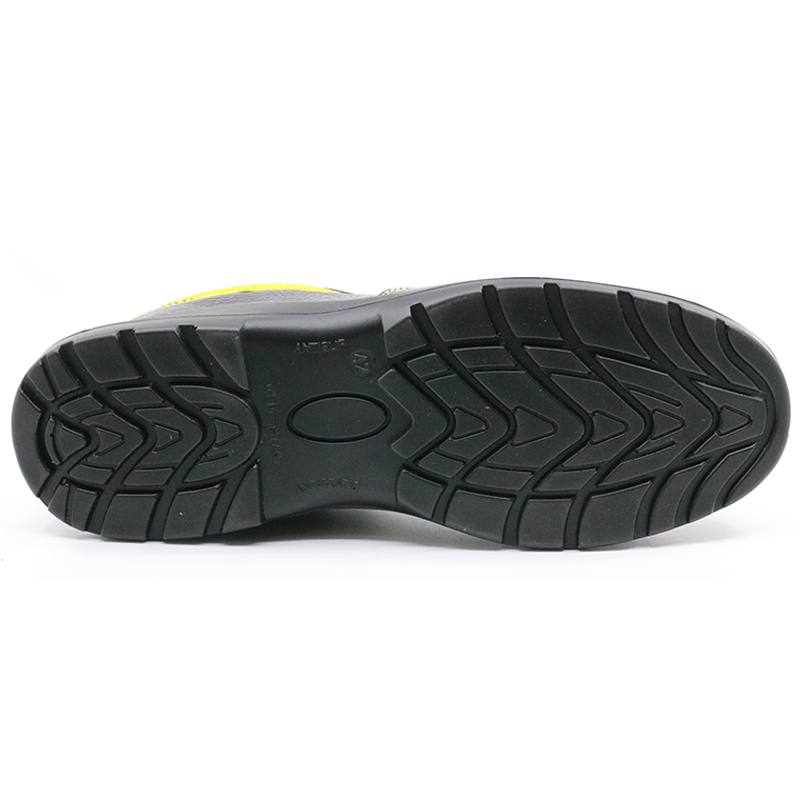 Black buffalo leather composite toe metal free safety work shoes
