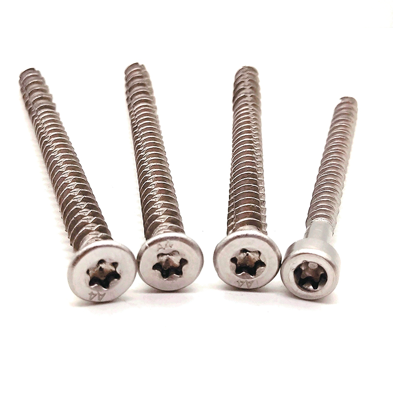 Vis à bois entièrement filetée en acier inoxydable 304 316 pour aggloméré à tête fraisée M3