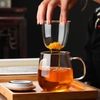500ml Glass Drinking Water Cup with Wooden Cap with Handle