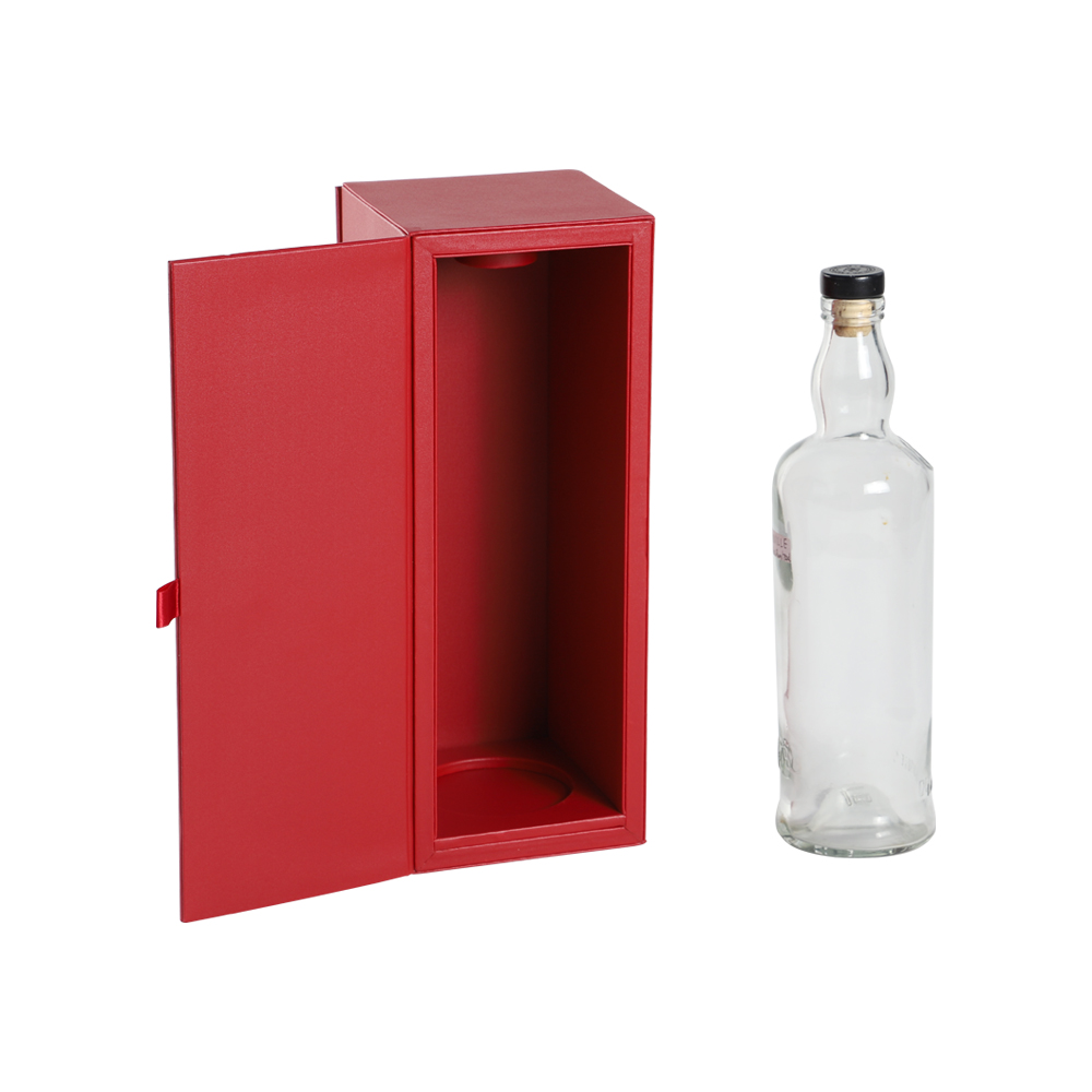 Luxury wine box Front& back open design closed by magnets Wine Bottle box- Single Wine Bottle Holder,Tabletop Wine Holder 