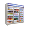 Plug-in Vertical Multi-deck Daily Refrigerated Air Cooling 1~10℃ Chiller with Glass Door And Advertisement Board