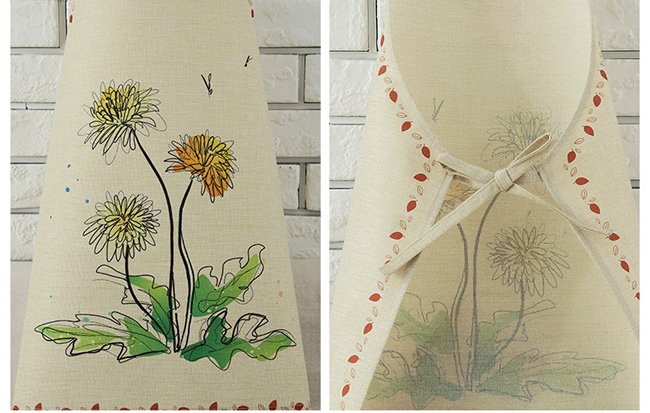 Exquisite Printed Flower Apron 