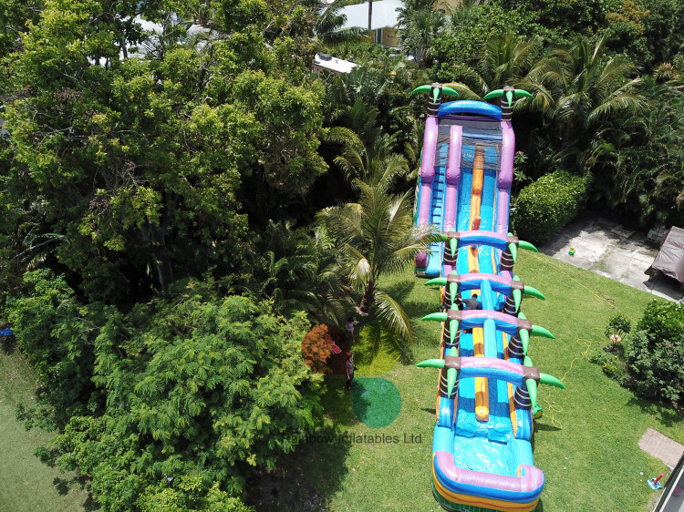 Long Volcano Bay Double Lane Inflatable Water Slide