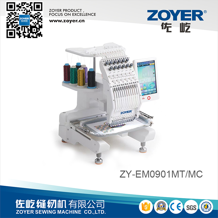 Zoyer CE证书单头9针迷你帽绣花机1 ZY-EM0901MT/ZY-EM0901MC
