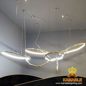 Специальное современное творческое освещение гостиной из латуни из акрилового золота (KZB01P) 