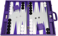 Premium Backgammon Set - Large Size Black Board, Green Playing Surface, Black And White Points