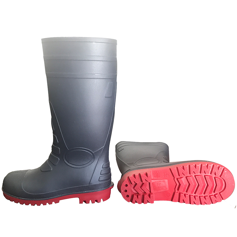 108-7 china steel toe pvc safety rain boots on sale