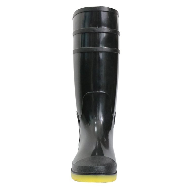 E6-BY lightweight non safety cheap black pvc glitter rain boot