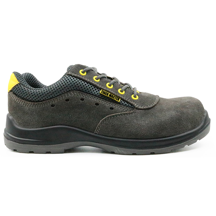 Suede leather metal free composite toe italian breathable safety shoes sport