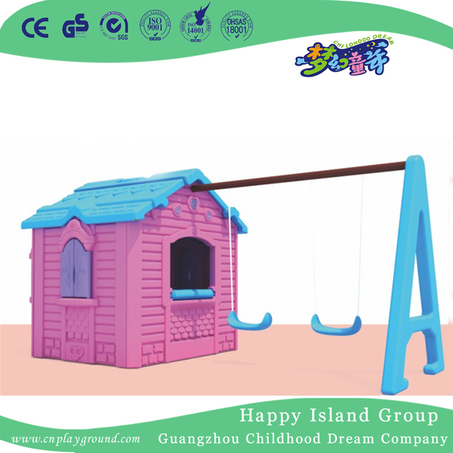 Hochwertige Kinder spielen kleine Kunststoffschaukel mit Rutsche Spielplatz (ML-2012703)