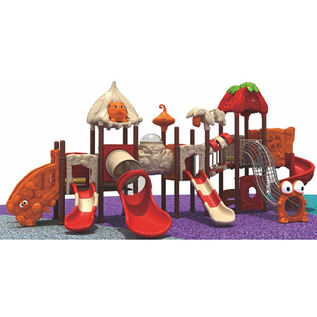 Outdoor Red Slide Cartoon Tierspielplatz mit Klettern (ML-2005002)