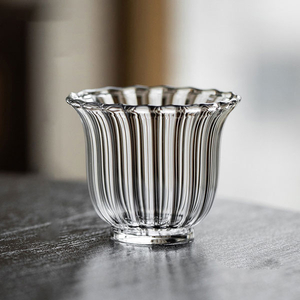 Glass Petal Teacup Thickened Single Household Trumpet