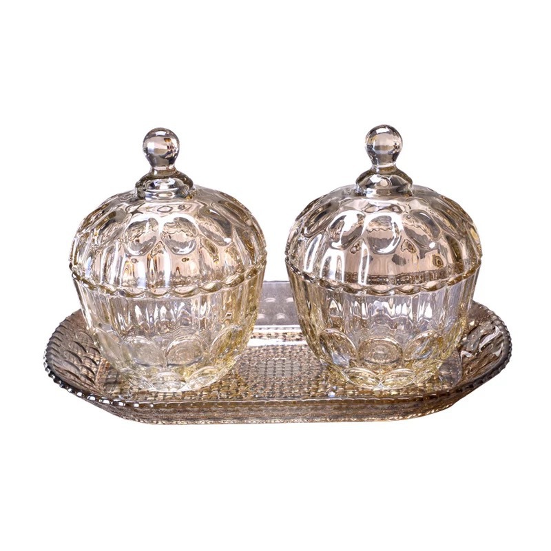 Colorful Glass Candy Jar Dried Fruit Snacks Glass Storage Jar
