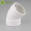 Fábrica al por mayor de alta calidad PVC tubo de plumbar accesorios Fabricantes PUBLO PLÁSTICO PUBLE 45 DEG CODO DE DEG
