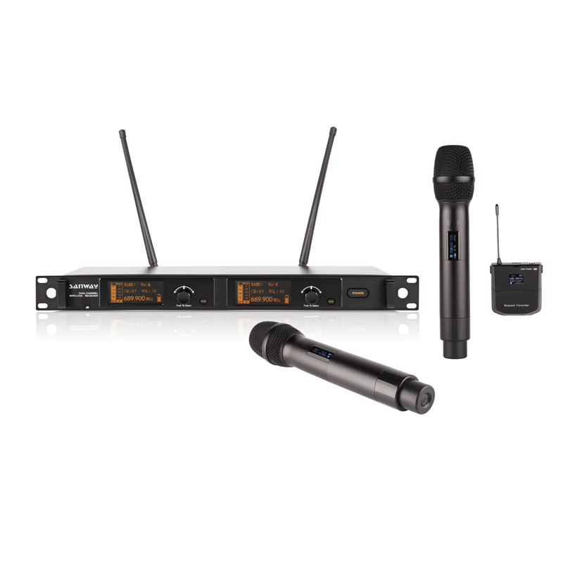 LD9000 Microphone sans fil professionnel à double canal UHF