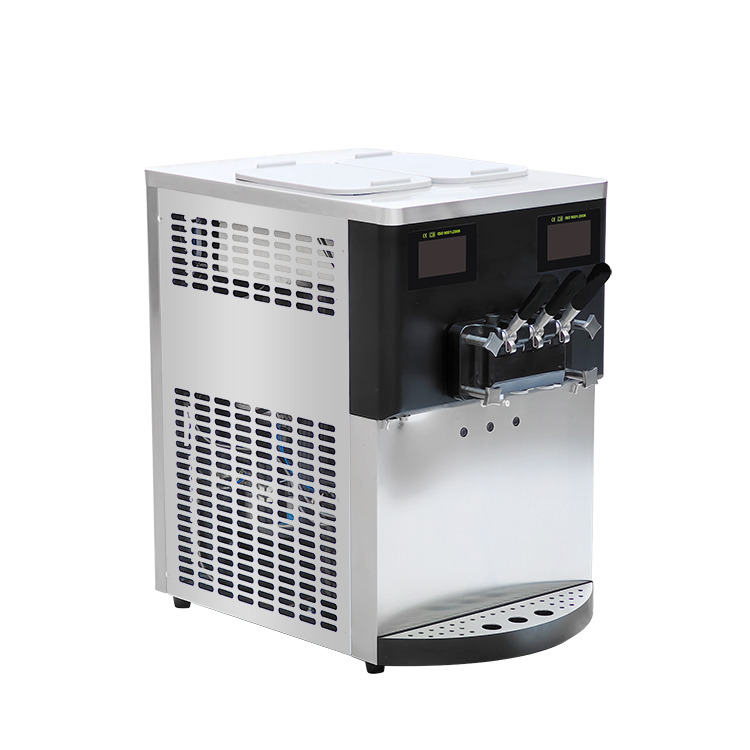 Commercial double control countertop 3 flavor yogurt soft ice cream machine