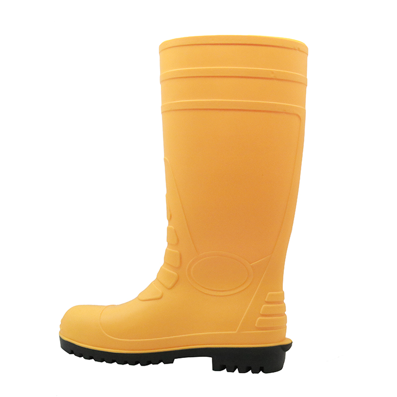 108-8 yellow steel toe pvc safety wellington rain boots 